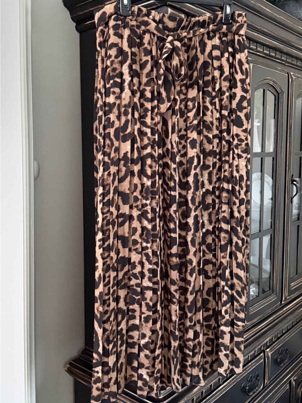 Joie Leopard Print Midi Skirt in Brown and Black